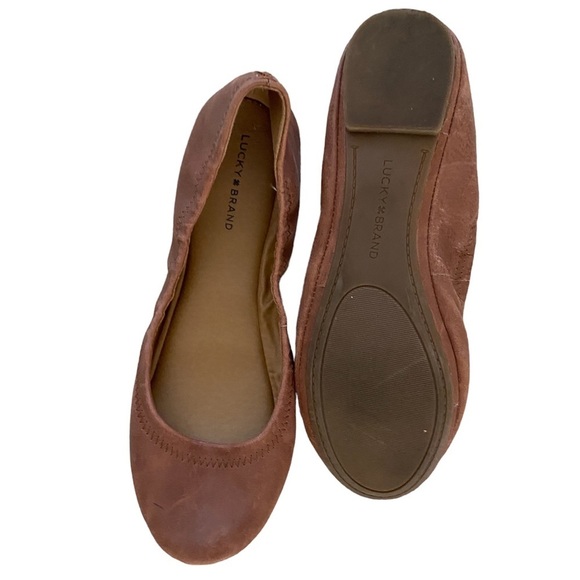 Lucky 🍀 Brand Pink Ruched Cushioned stretch Emmie leather ballerina flats - Picture 1 of 4